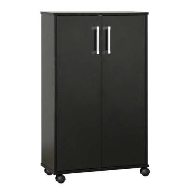 Imagem de Armário Multiuso Hodor 2 PT Preto - Santos Dumont