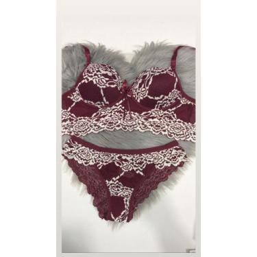 Imagem de Conjunto Bicolor M Vinho/Pérola - Yasmim