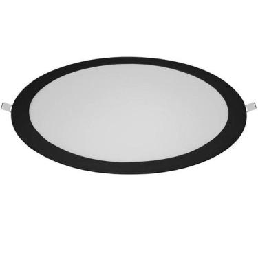 Imagem de Kit 2 Plafon Painel Led Emb Redondo Preto 24w 30x30 6500k - Blumenau I