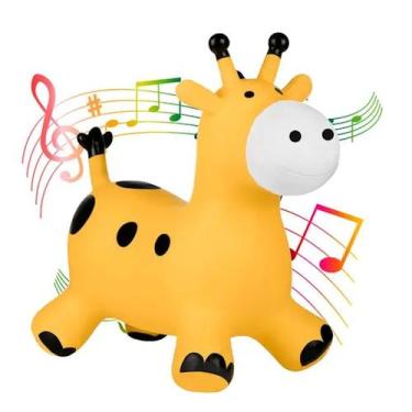 Imagem de Girafinha Infantil de Montar Poney Vaca Upa Upa Toca Música á partir 1