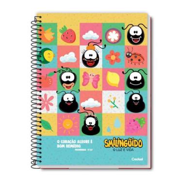 Imagem de Caderno Espiral Smilingüido Capa Dura 1 Matéria 80F' Escolar, Amarelo