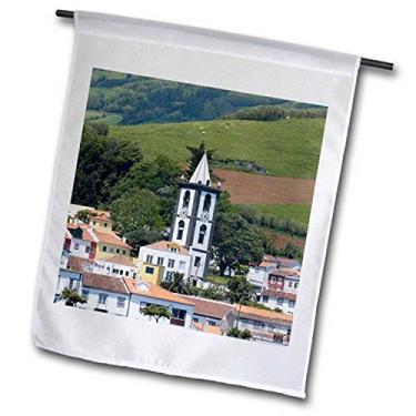 Imagem de 3dRose fl_37618_2 Horta Village, Ilha do Faial dos Açores, Bandeira de jardim de Portugal, 45,72 x 68,56 cm