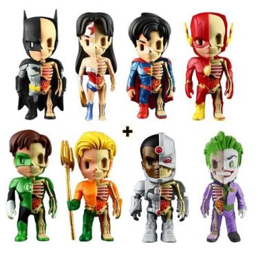 Imagem de Kit 8 Bonecos Liga Da Justiça Xxray Mighty Jaxx Dc Comics, XXRAY Justi