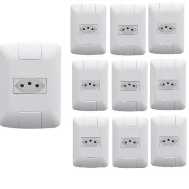 Imagem de Kit com 10 CJ Tomada Aria 10A Branco Tramontina