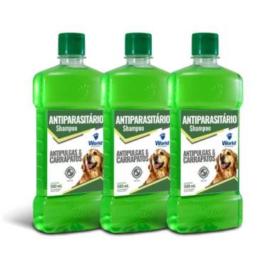 Imagem de Kit Shampoo Antiparasitário Antipulgas e Carrapatos Dugs 500ml World