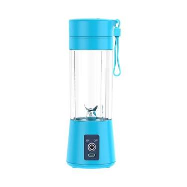Imagem de Mini Liquidificador Portátil Shake 6 Laminas + Cabo USB - NoBrand, Azu