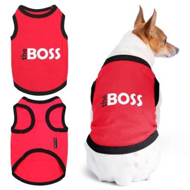 Imagem de Parisian Pet Roupas para cães e gatos camisetas bordadas The Boss, G