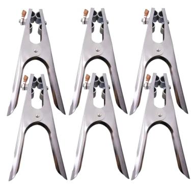 Imagem de Kit 6 Garra Negativa 500a Solda Aterramento Estampada Jacaré