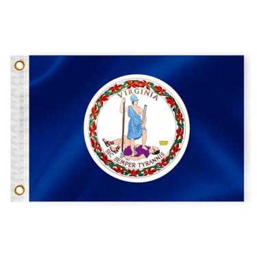 Imagem de Bandeira náutica de barco do estado da Virgínia, 30,5 x 45,7 cm, dupla face, 3 camadas, VA bandeira marítima, nylon, pequeno iate, vela, pontão, barco, quadriciclo, caminhão, motocicleta, bandeira