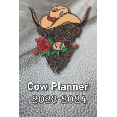 Imagem de cow planner 2023-2024: Weekly and Monthly Planner, Size6″ X 9″Inch”gift for cow lovers to the father, grandfather, brother, sister, grandmother, lover, girlfriend and friends