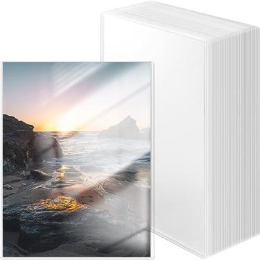 Imagem de Teling Protetor de cartão de plástico com 50 peças, 20 x 25 cm, protetor rígido de certidão de nascimento, capa de plástico rígido para folhas de papel de página, documentos fotográficos, cartões de