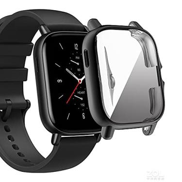 Imagem de Compatível com Amazfit GTS 2 Smartwatch Capa ultrafina TPU 360° Protetor de tela de corpo inteiro, à prova d'água, à prova de choque, para Amazfit GTS 2 (preto)