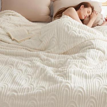Imagem de Cobertor Bedsure Fleece Queen Size - Supermacio e Aconchegante - Branc