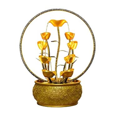 Imagem de Fonte de mesa Fonte de mesa Fonte de mesa Fontes de cachoeira Relaxamento Característica de Água Feng Shui Boa Sorte Riqueza Fonte de Mesa com Luz Decoração de Casa e Escritório Interior, Fonte