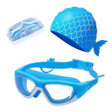 Imagem de Kit Óculos Natação Piscina Infantil Crianças Hero Band H1, Azul peixe