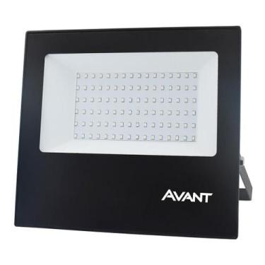 Imagem de Refletor Slim Led 100w Ip66 Branco Frio 6500k Avant Carcaça Preto Luz 