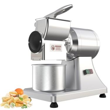 Imagem de Ralador elétrico para salada de queijo duro, moedor comercial de alimentos, ralador de queijo de aço inoxidável de 550 W, adequado para queijo duro, frutas secas, farinha de rosca, vegetais, molhos
