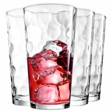 Imagem de Home Essentials & Beyond Conjunto de 4 copos de vidro Highball Copos de bar, usos para suco, água, coquetéis, bebidas e chá gelado. Pode ser lavado na lava-louças