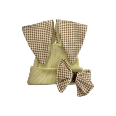 Imagem de Touca Bebê Pascoa Menina com Laço da Cor das orelhas - VANETEX, Amarel