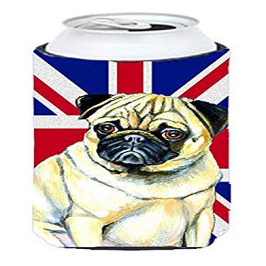 Imagem de Pug with English Union Jack British Flag Tall Boy Beverage Insulator Hugger LH9494TBC