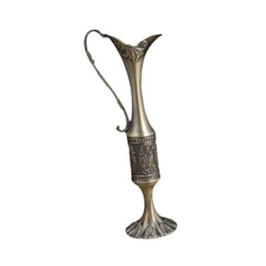 Imagem de Bothyi Recipiente decorativo de planta de vaso de flores, arranjo de flores, vaso de mesa vintage para sala de jantar para sala de entrada para mamãe, Cor Bronze