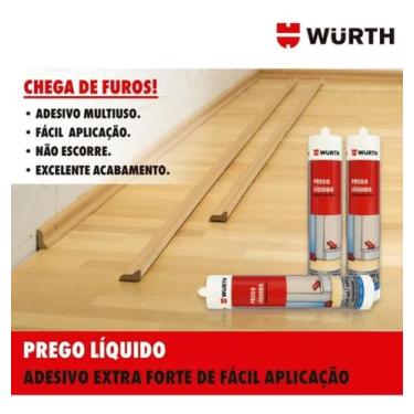 Imagem de Prego Líquido Cola Madeira Plástico Vidro Granito Taco 310ml Wurth, 50