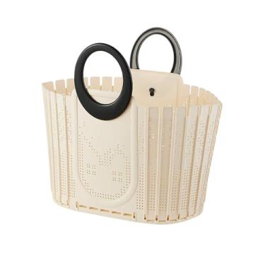 Imagem de Cesto de lavanderia, empilhável/dobrável, com alça, para organizar caixas de armazenamento, adequado para uso doméstico, organizar roupas, brinquedos, armazenamento de lanches (preto, 38 x 23 x 22 cm)