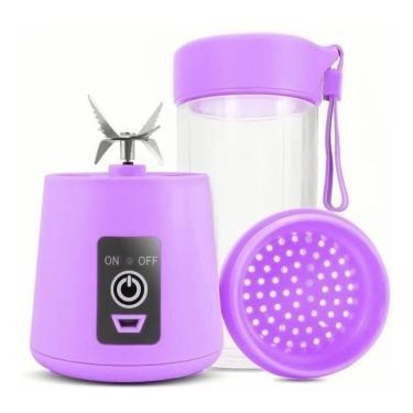 Imagem de Mini Liquidificador Portátil Shake Suco Recarregável Roxo