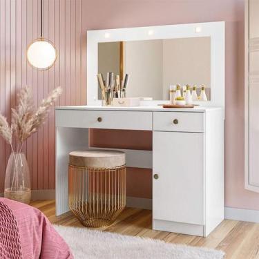 Imagem de Penteadeira Camarim Ambiente Bella Branco Brilho - Moval