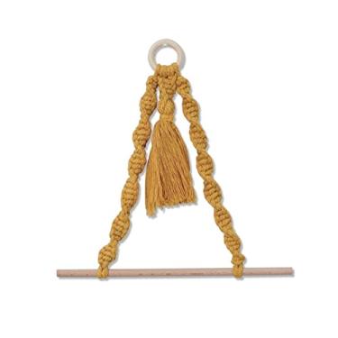 Imagem de Acessórios de cozinha dispensador de rolo higiênico toalheiro corda macramê suporte de papel higiênico tapeçaria suspensa suprimentos de hotel casa prateleira de toalha suporte de toalha de papel (cor