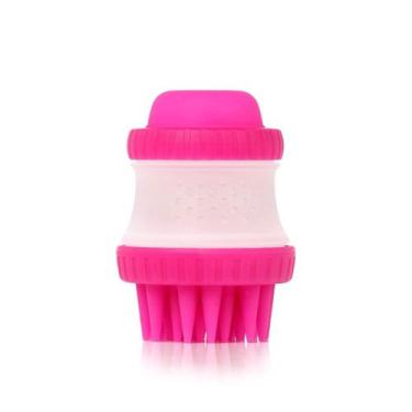 Imagem de Escova De Banho Pets Massagem Silicone Reservatório Shampoo - CLEANING