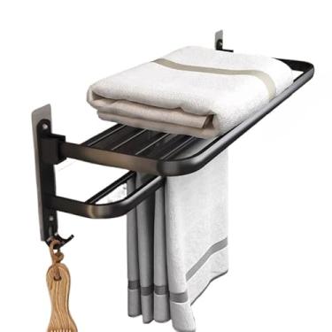 Imagem de Suporte Banheiro Porta Toalha Toalheiro De Banho Duplo 90° Adesivo Sem Furo(cinza escuro)