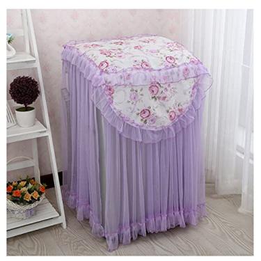 Imagem de UYKUM 1 peça capa de lavadora/secadora de tecido floral renda tecido doméstico capa universal flip/tambor máquina de lavar roupa decorativa