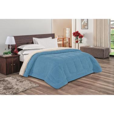 Imagem de Coberdrom Everest Queen Sherpa Dupla Face Azul