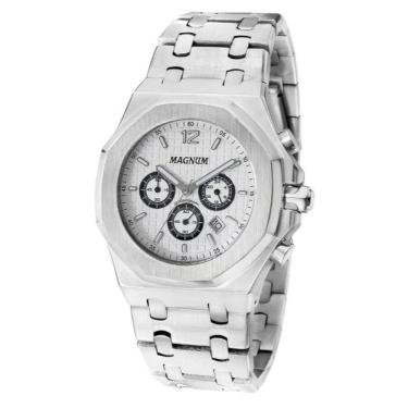 Imagem de Relógio Magnum Masculino Ref: Ma31926q Cronógrafo Prateado