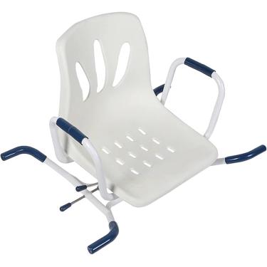 Imagem de Banqueta De Duche Com Assento Giratório, Banquetas De Banho Para Sentar Na Banheira, Cadeira De Banho De Duche Com Braços E Encosto Para Idosos E Bebés, Impermeável E Antiderrapante, Gospel