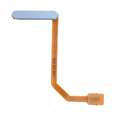 Imagem de BESJMYT Para Samsung Galaxy A15 5G Botão de energia azul otimista e sensor de impressão digital, cabo flexível de substituição lateral liga/desliga botão de controle conector peças de reparo SM-A156U