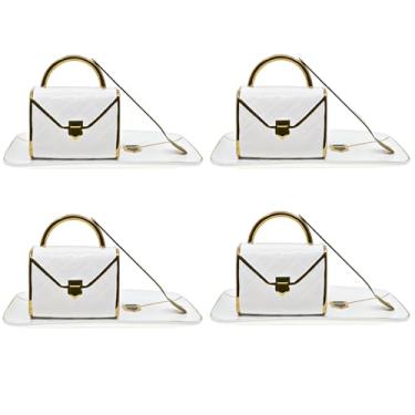 Imagem de Ynsfree Conjunto de canecas de café bolsa de cerâmica xícara de chá exclusivo em forma de saco de caneca e pires com colher e pires para mulheres presentes de Natal de Ação de Graças (conjunto branco