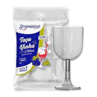 Imagem de TAMAROZZI Kit com 4 Taças para Vinho, 260ml, Transparente Cristal, Modelo TC-260