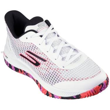 Imagem de Skechers Tênis masculino Go Train Arch Fit Viper Court Pro-Pickleball, Branco/Rosa choque, 39
