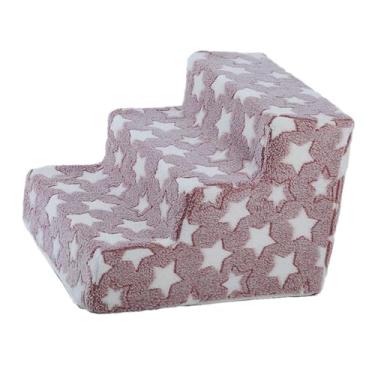 Imagem de Generic Escada de cachorro, rampa para cães para cama alta e sofá, 3 passos Anti Slip Pet escadas com tampa lavável removível para pequenos animais de,