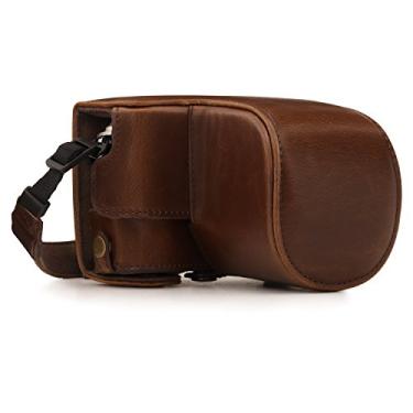 Imagem de MegaGear Ever Ready Capa de couro para câmera compatível com Olympus Pen E-PL10, E-PL9 (14-42 mm), Dark Brown