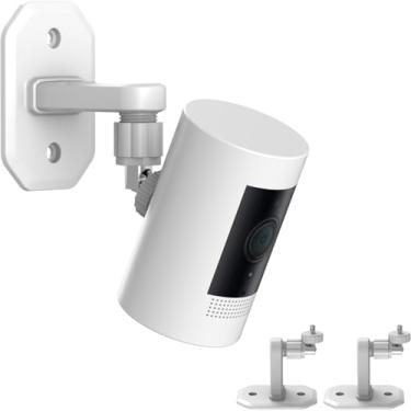 Imagem de Pacote com 3 suportes de parede adesivos para anel de vara/câmera interna/câmera de bateria, kit de montagem de teto para montagem de câmera de segurança HD plug-in 2 maneiras instalação VHB stick on ou parafusos