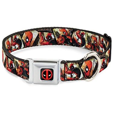 Imagem de Buckle-Down Coleira para cachorro DC-WDP012-L DPA Dead Pool logotipo preto/vermelho/branco, grande/15-26