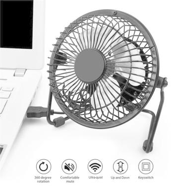 Imagem de Ventilador Metal Mesa Notebook Mini Circulador Ar Usb Potente Casa Carro Articulavel Silencioso Portatil