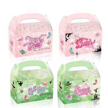 Imagem de 24 recipientes de presente dobráveis de papelão temático, caixas coloridas de lembrancinhas de festa, embalagem temática - adoráveis caixas de presente com padrão mágico para casamentos, aniversários