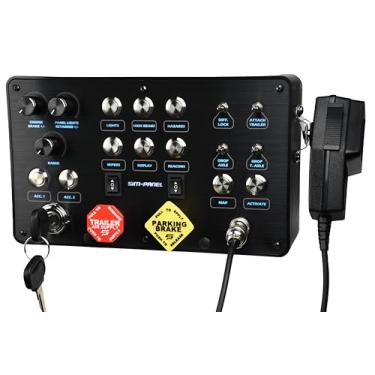 Imagem de SIM-PANEL Classic 2 Button Box for ATS/ETS2 (American Truck Simulator/Euro Truck Simulator) (Premium Black Brushed Aluminum Finish with CB Communications)