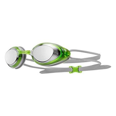 Imagem de Óculos de Natação TYR Blackhawk Racing Cinza/Verde Lente Espelhada Prata