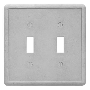 Imagem de Questech Capa para interruptor de luz, placa de parede com interruptor duplo para tomadas elétricas, 2 gangs, placas de interruptor duplo, capa de receptáculo de tamanho padrão, textura decorativa