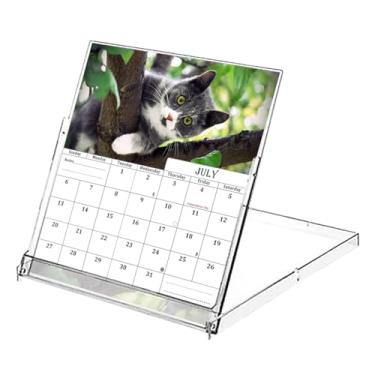 Imagem de Calendário de mesa estilo CD 2025-2026, calendário de 18 meses/agenda/calendário de mesa com suporte de caixa de CD, decoração de escritório, presentes de Natal (gatos) - Feito nos EUA